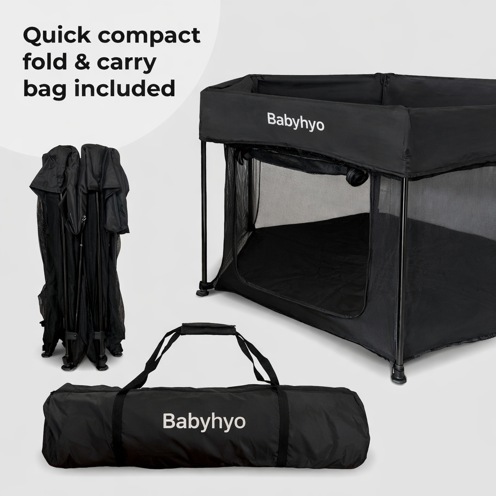 Babyhyo™ Foldable Baby Playpen with Carry Bag – Portable Indoor & Outdoor Play Yard