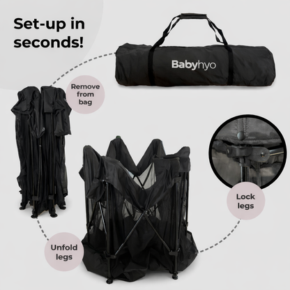 Babyhyo™ Foldable Baby Playpen with Carry Bag – Portable Indoor & Outdoor Play Yard