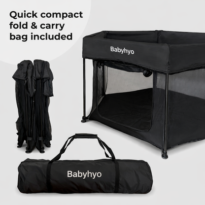 Babyhyo™ Foldable Baby Playpen with Carry Bag – Portable Indoor & Outdoor Play Yard