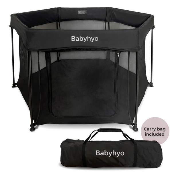 Babyhyo™ Foldable Baby Playpen with Carry Bag – Portable Indoor & Outdoor Play Yard